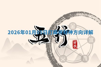2026年01月05日打麻将财神方向详解 2026年01月05日打麻将财神方向详解