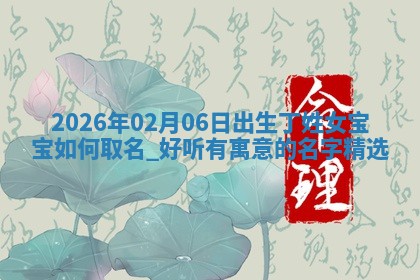 丁姓女孩子取名