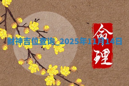 财神吉位查询 2025年11月14日